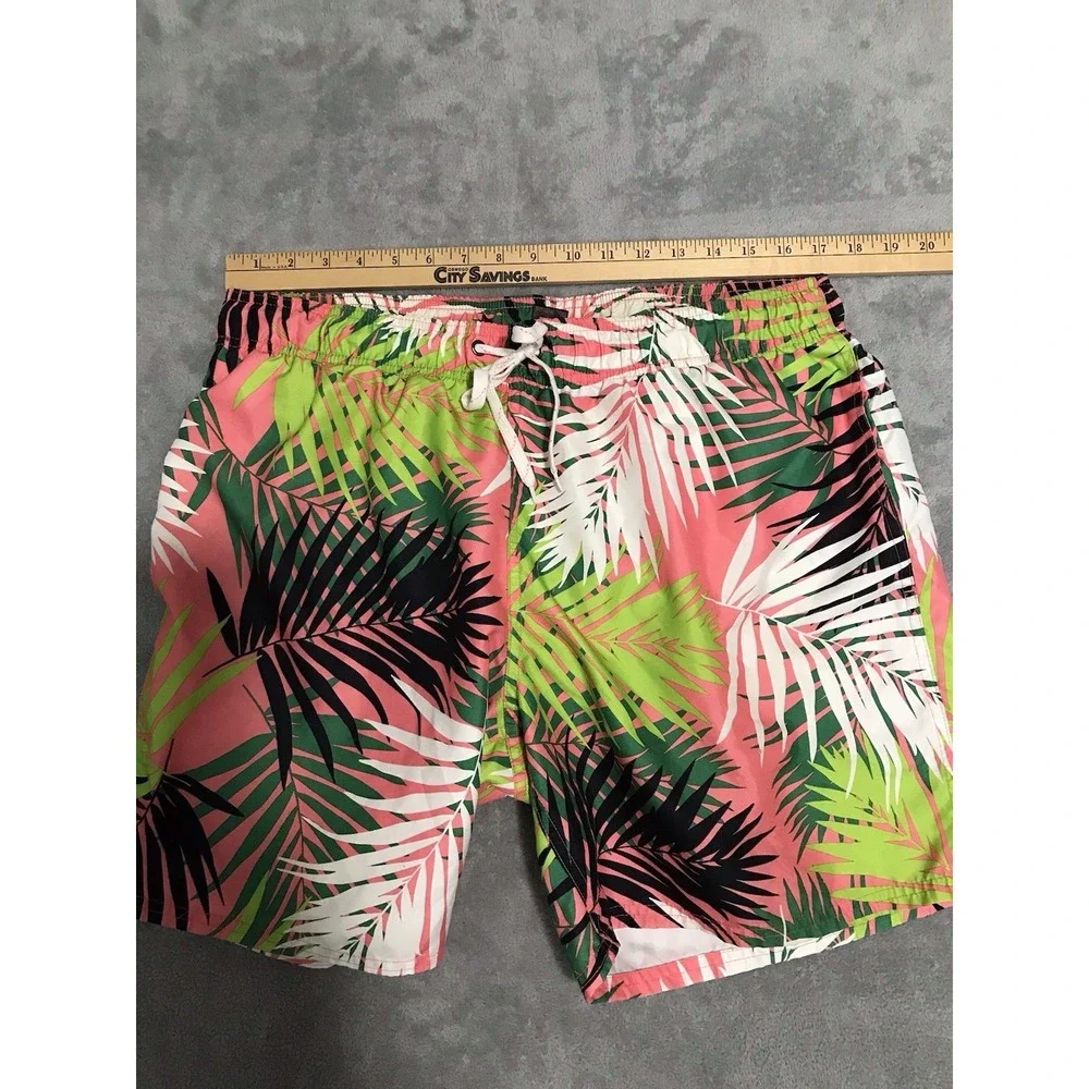 City Streets Board Shorts Mens Extra Large Palm Leaves Surf Swim Beach Trunks XL